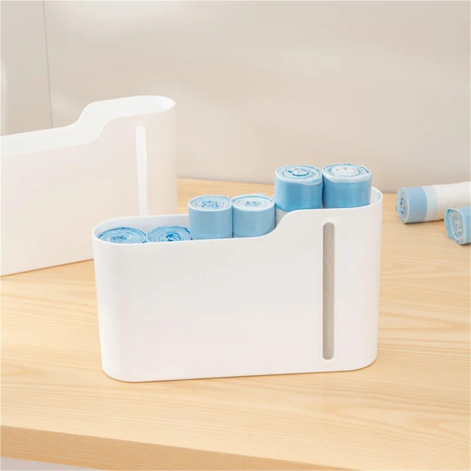 Caja de Almacenamiento Bolsas plástico, contenedor Bolsa Basura Multifuncional, Soporte for, Organizador gabinete montado en la Pared, 2 uds