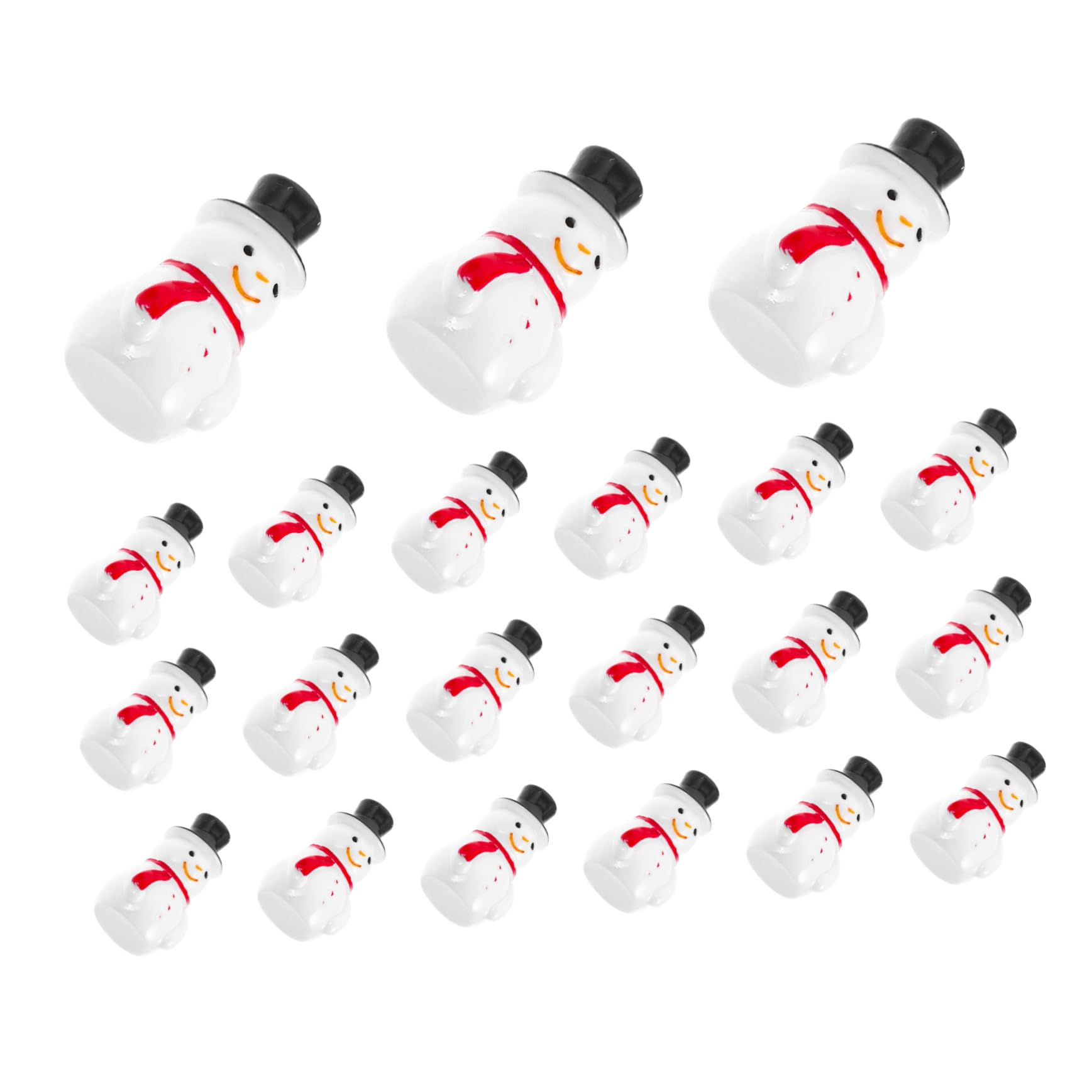 Mini-bonhommes de neige en résine pour créer un village de Noël miniature magique