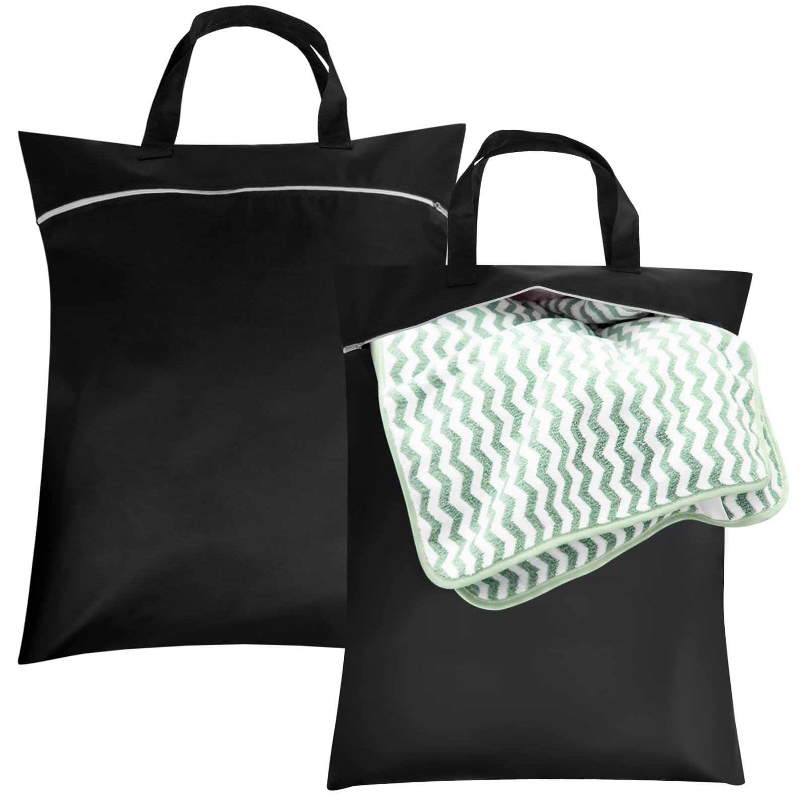 2 Pezzi Sacco Biancheria Sporca, 45 x 57 cm Tessuto Oxford Impermeabile Sacchetto Organizer, Sacca impermeabile,perfetta per conservare costumi da bagno bagnati e altri oggetti umidi, riutilizzabile | Sacco Biancheria Sporchi con Tessuto Oxford e Gancio,