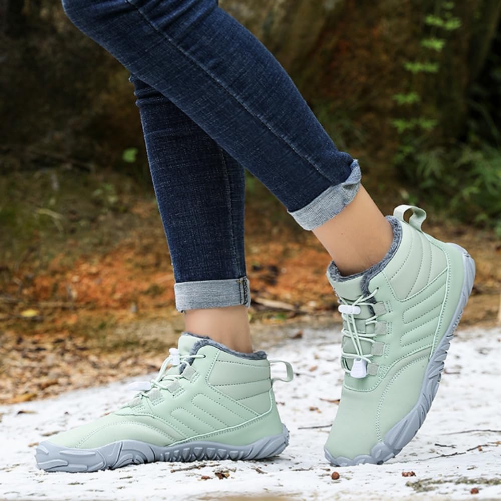 Hike Winter Footwear Barefoot Womens, Lambswool Thickened Single Shoes Waterproof Slip-Resistant Hiking Shoes Suitable Hiking Walking Outdoor