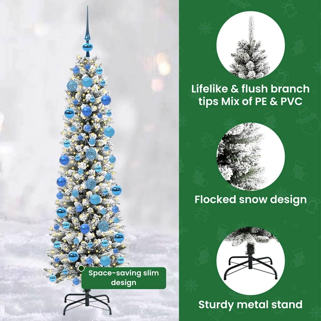 vidaXL Sztuczna choinka Biały 180 cm PVC, Metal i Plastik
