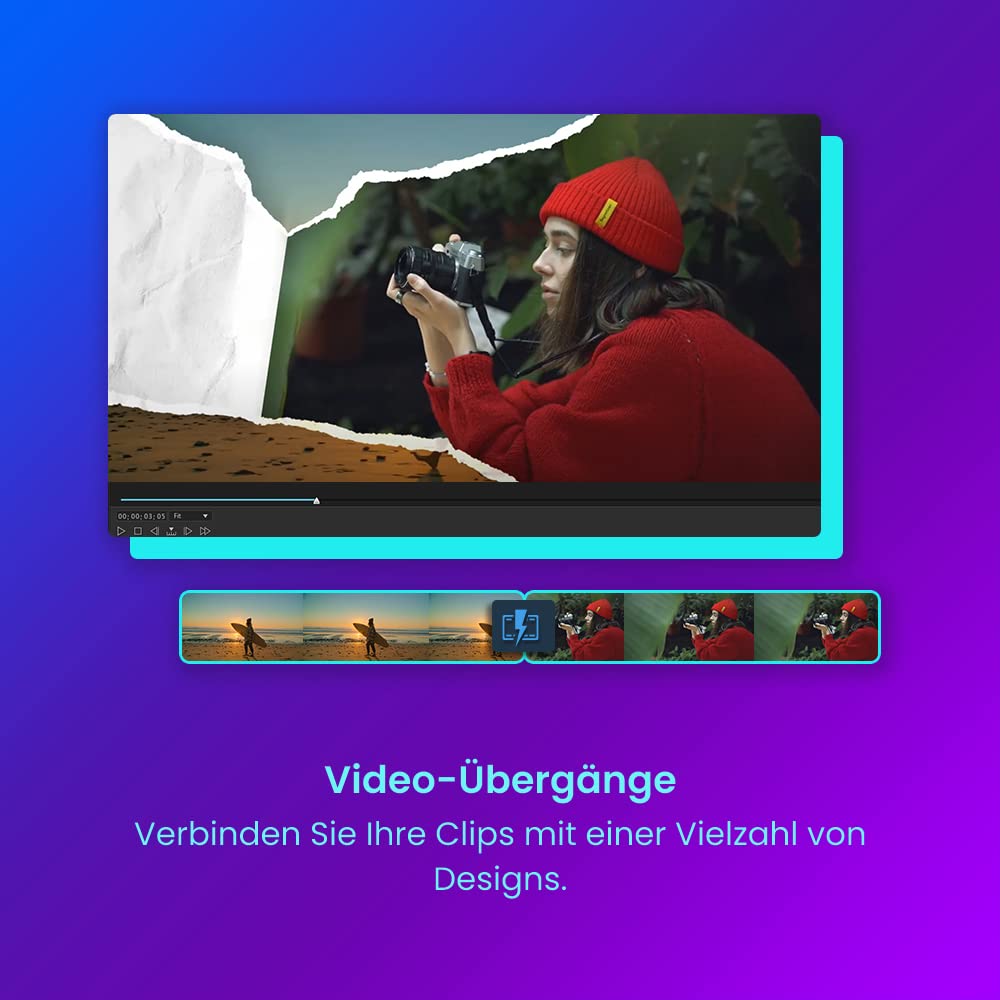 CyberLink PowerDirector 365 12 Monate Videobearbeitungsprogramm PC Greenscreen Effekte Screen Recorder Windows Box