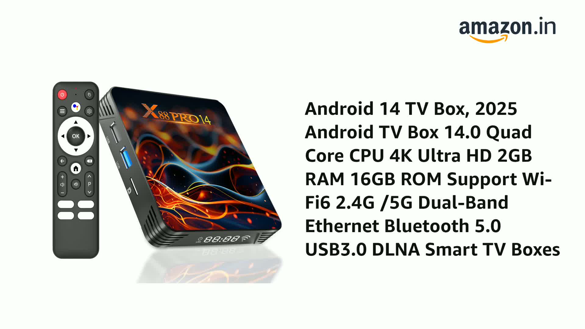 Android 14 TV Box, 2025 Android TV Box 14.0 Quad Core CPU 4K Ultra