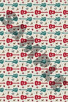 Misc. Hal Leonard Wrapping Paper - Guitars & Reindeer Theme Book