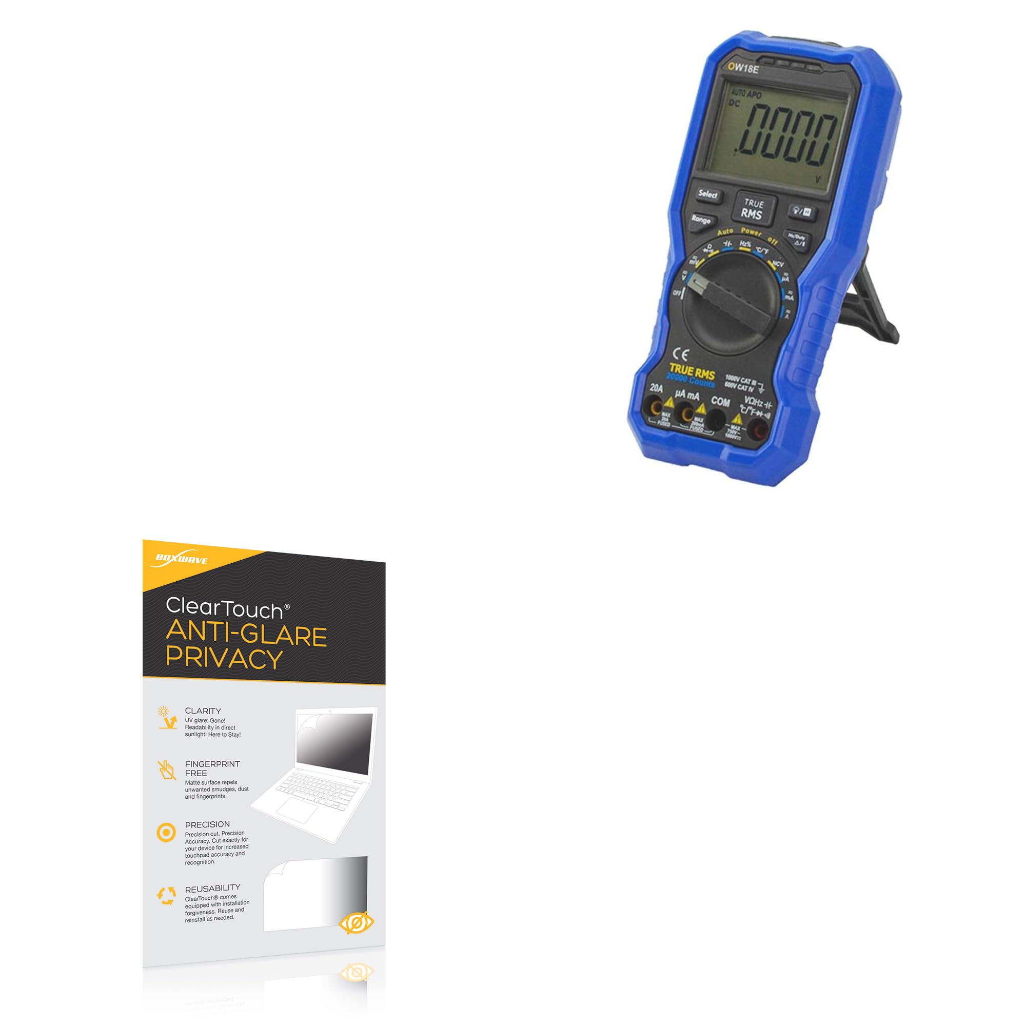 BoxWave Screen Protector Compatible with Owon OW18E - ClearTouch Anti-Glare Privacy (2-Pack), Privacy Screen Protector Flexible Film Anti-Glare