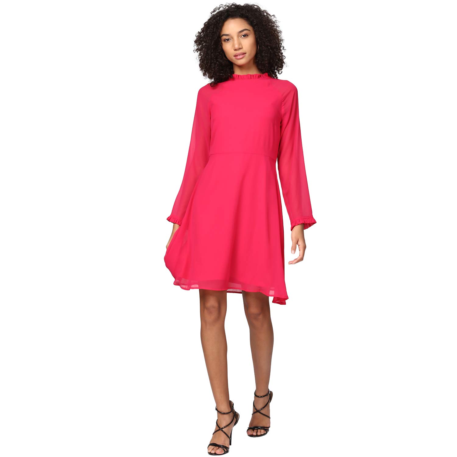 Harpa Mock Neck Solid Dress