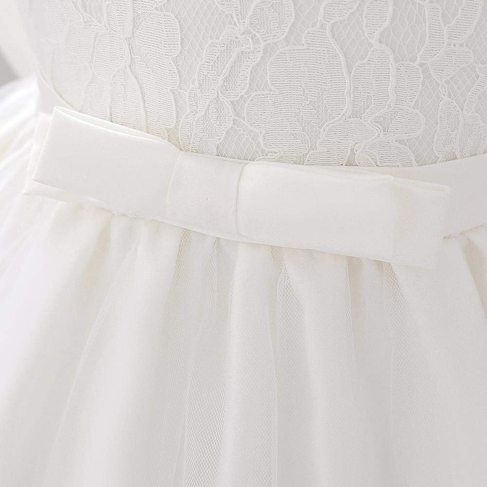 Lito Angels Robe Demoiselle d'honneur avec Bandeau pour Bebe Fille, Robe en Dentelle pour Ceremonie Mariage, Taille 3-18 Mois, 426