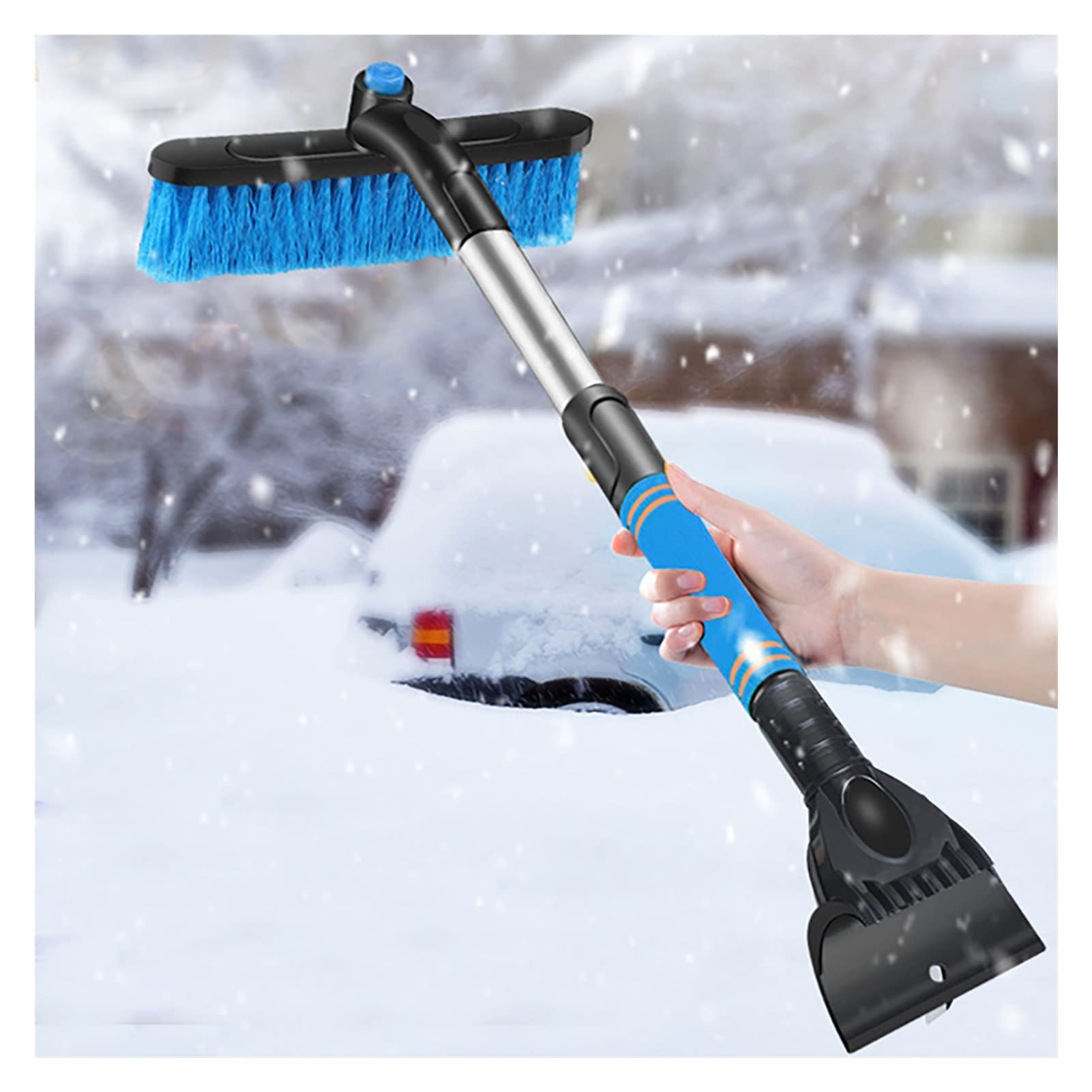Brosse à Neige pour Pare-Brise Brosse à Neige de Voiture avec grattoir à Glace et poignée en Mousse Amovible Déneigement Brosse à Neige Compatible avec Le Pare-Brise Auto SUV