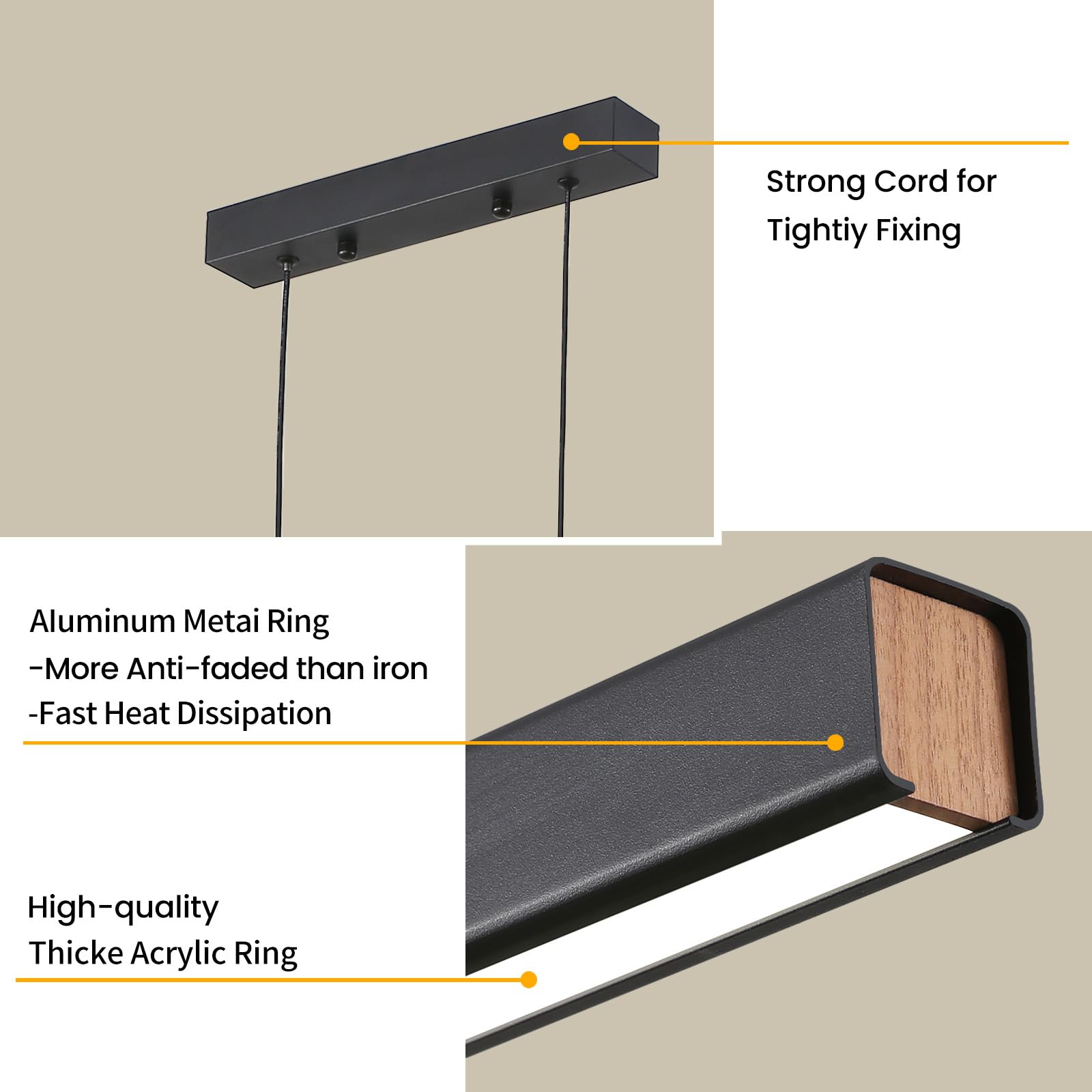 Mikeru 80CM Linear LED Pendant Light - Image 2