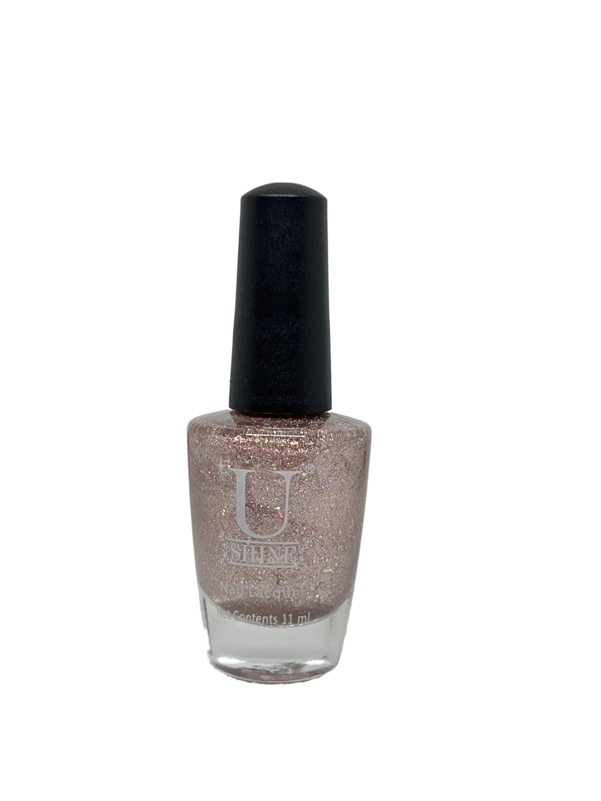 U SHINE Rose Gold Nail Lacquer Polish Nail Paint | My Lindt | Quick drying Nail Paint | Long Lasting | Chip Resistance | No Paraben, Nail Yellow Chipping - 11ML (Rose Gold)-image-23