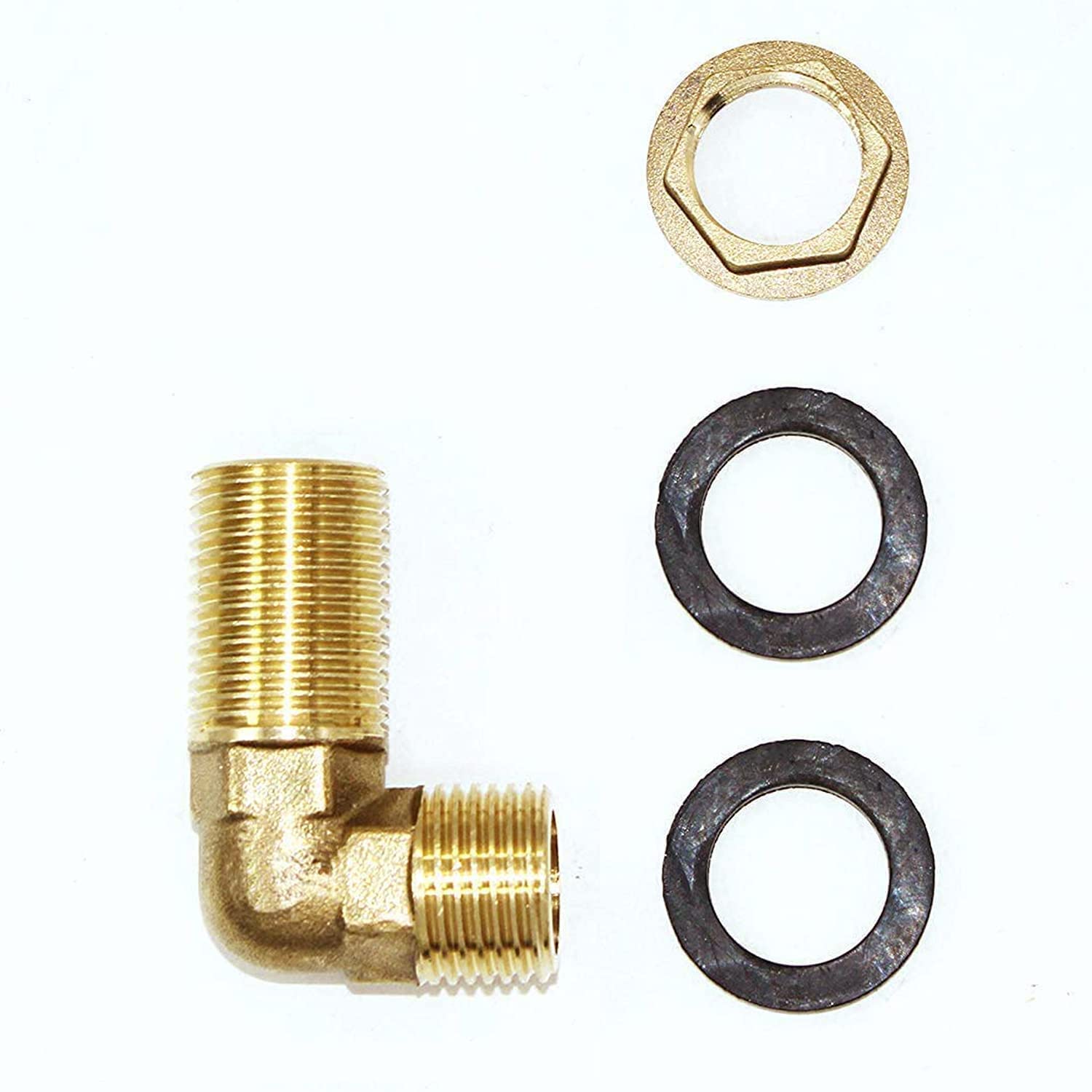 Joywayus Kit de instalación de grifo comercial, 2 piezas, rosca macho recta de 1/2 pulgada, conector de montaje contra salpicaduras de codo de 90° para montaje en pared grifo comercial