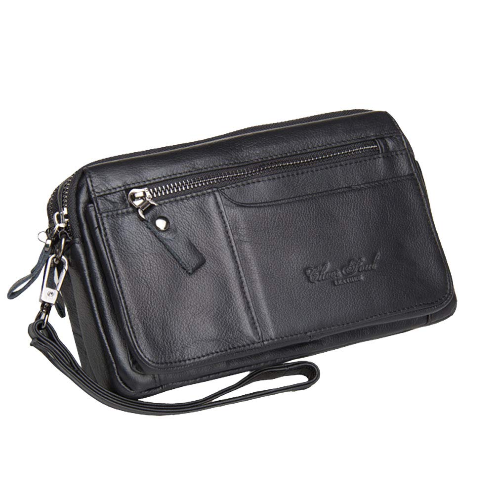 Embrague Monedero Monedero Con Correa De Muñeca Soporte de Teléfono para Hombre Bolso de Muñeca Bolso de Muñeca Negocio de Negocios Compartimientos Múltiples Bolso iPhone X/8/8 Plus