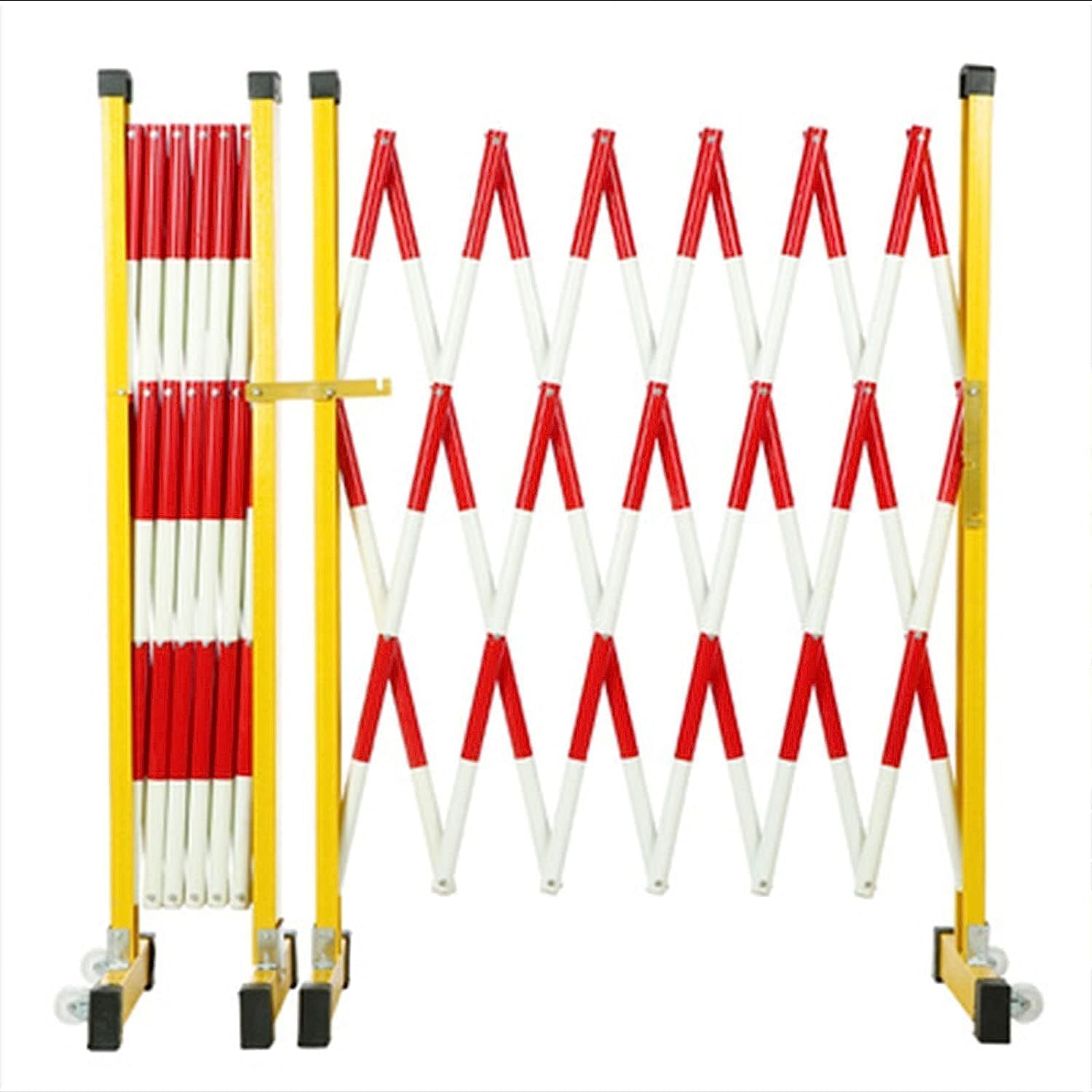 Barrera de tráfico retráctil - Barrera de Seguridad móvil, Amarilla, 1,2 x 2 m, para Bloqueo rápido de áreas, Ideal para Zonas peligrosas y Control de Acceso Restringido.