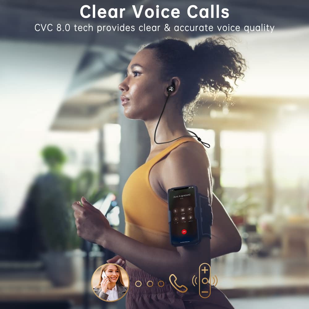 Cuffie Bluetooth, Auricolari Bluetooth Senza Fili, Auricolari Bluetooth con CVC 8.0 Microfono Incorporato, 20 Ore di Tempo di Utilizzo, IPX7 Impermeabili, Cuffie Bluetooth Sport, per Corsa, Fitness