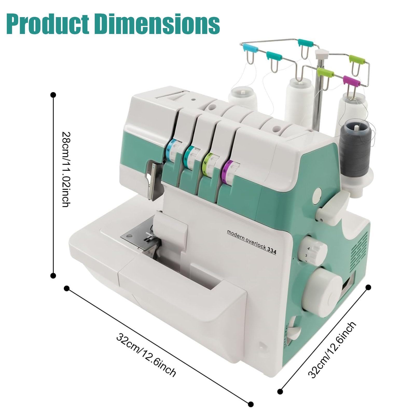 Remalladora de Puntada de Cobertura, Máquina de Coser Overlock, para Fábricas de Ropa y Uso Doméstico, Remalladora de 91 W con Bloqueo de Bordes, Longitud de Puntada Ajustable, para Algodón