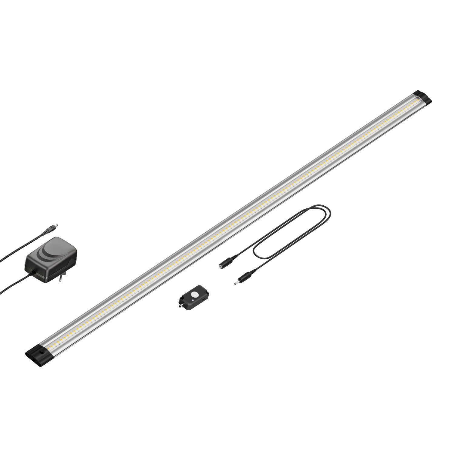 parlat Luminaire d'agencement LED Siris avec bloc d'alimentation, détecteur de mouvement, plat, 90cm, 963lm, blanc chaud