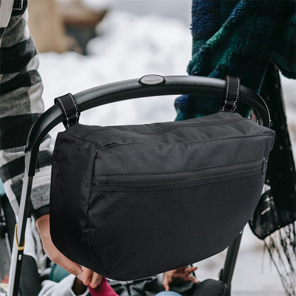 Isolierter Babywagen-Organizer, große Kapazität für Babyutensilien, kompaktes Design Seitengurt-Kinderwagen-Satteltasche passt auf jeden Kinderwagen