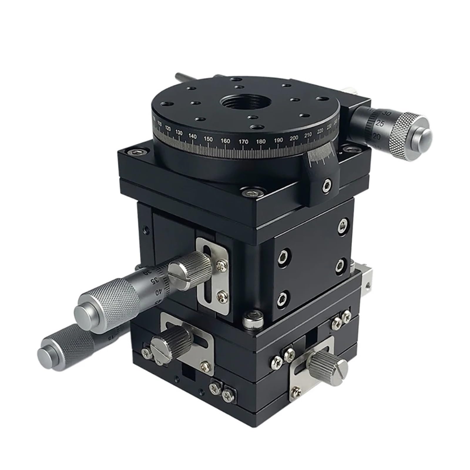 IGNVXMGKP 4-Axis Fine-Tuning Platform XYZR Axis 60 * 60mm LTP60-LM-2 Sliding Table V-Type Manual Linear Platform Bearing Adjustment Slide