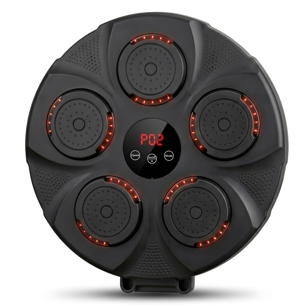 Drumstone 𝟏𝟓-𝐘𝐞𝐚𝐫𝐬 𝐖𝐚𝐫𝐫𝐚𝐧𝐭𝐲 Interactive LED Music Boxing Machine Wall Mounted Punch Trainer with Bluetooth Speaker USB Rechargeable Home Workout Training-picture-12