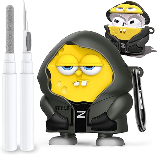 Bonita funda de personajes de dibujos animados para Airpods de 3 generación con kit de limpieza, funda 3D Kawaii divertida de anime para Airpod de 3