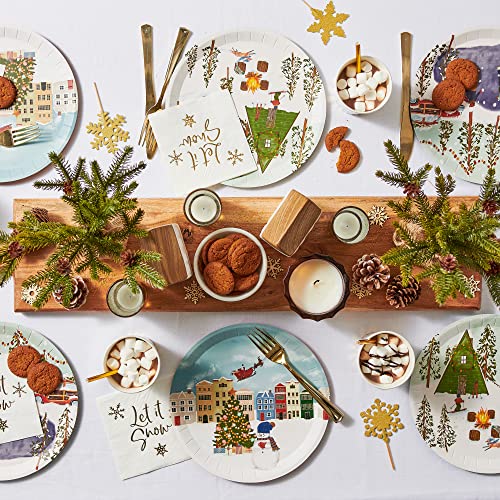 Coterie Winter Wonderland Paper Plates for Holiday Party (Set of 10) - Large Dinner Paper Plates