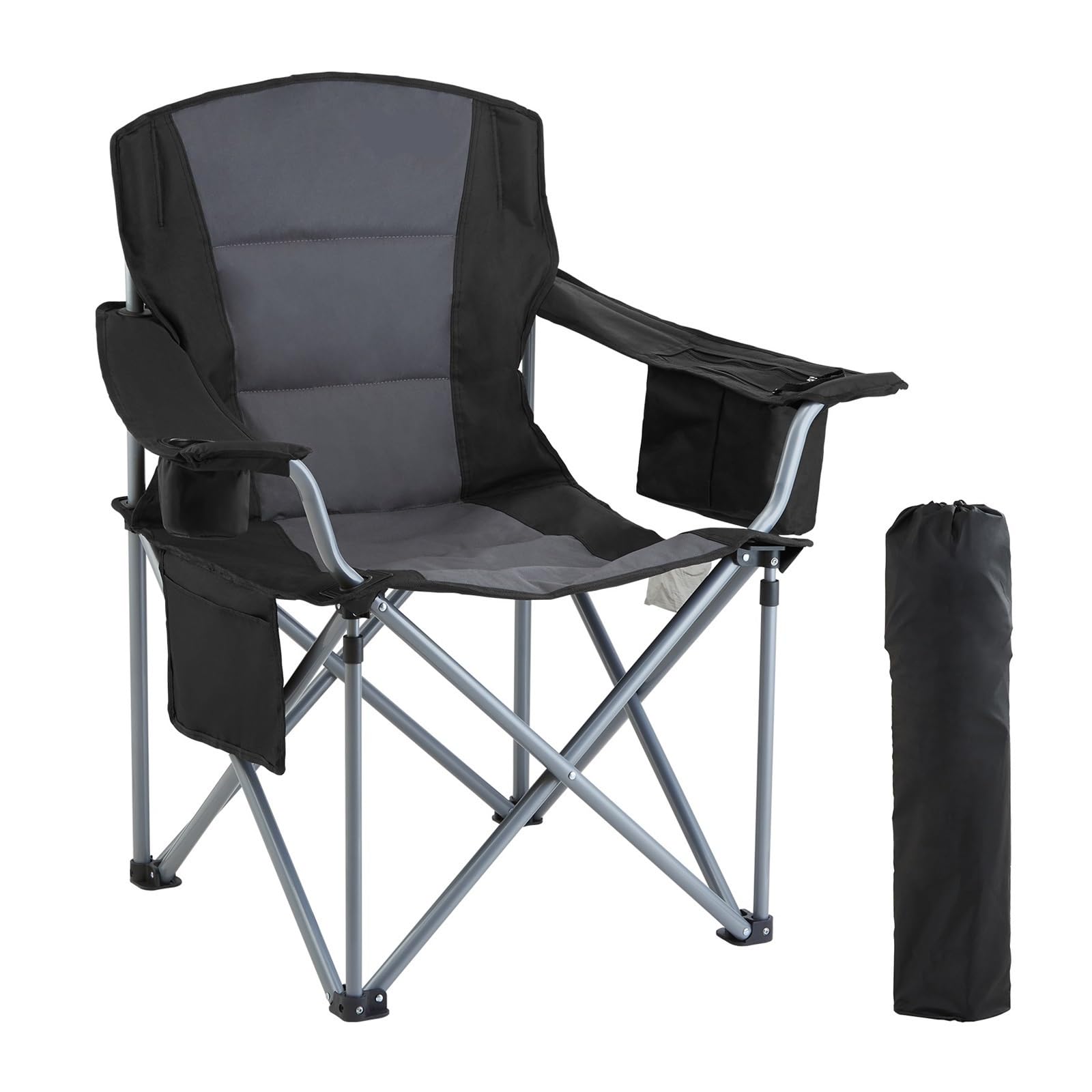Silla De Pesca Sedia pieghevole da campeggio for adulti Poltrone imbottite con schienale lombare portatile for esterni for picnic sulla spiaggia, pesca con lo zaino in spalla Para Pesca Camping