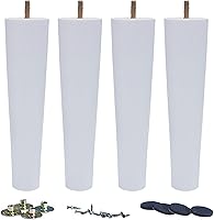 Vista 9 de WEICHUAN Sofá de repuesto redondo blanco de madera maciza, sofá otomano, sofá biplaza, mesa de café, muebles, patas de madera