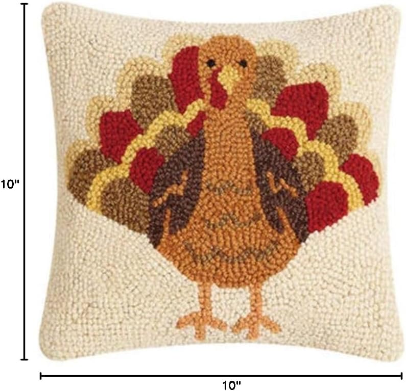 Peking Handicraft 31TG874C10SQ Turkey Hook Pillow, 10-inch Length