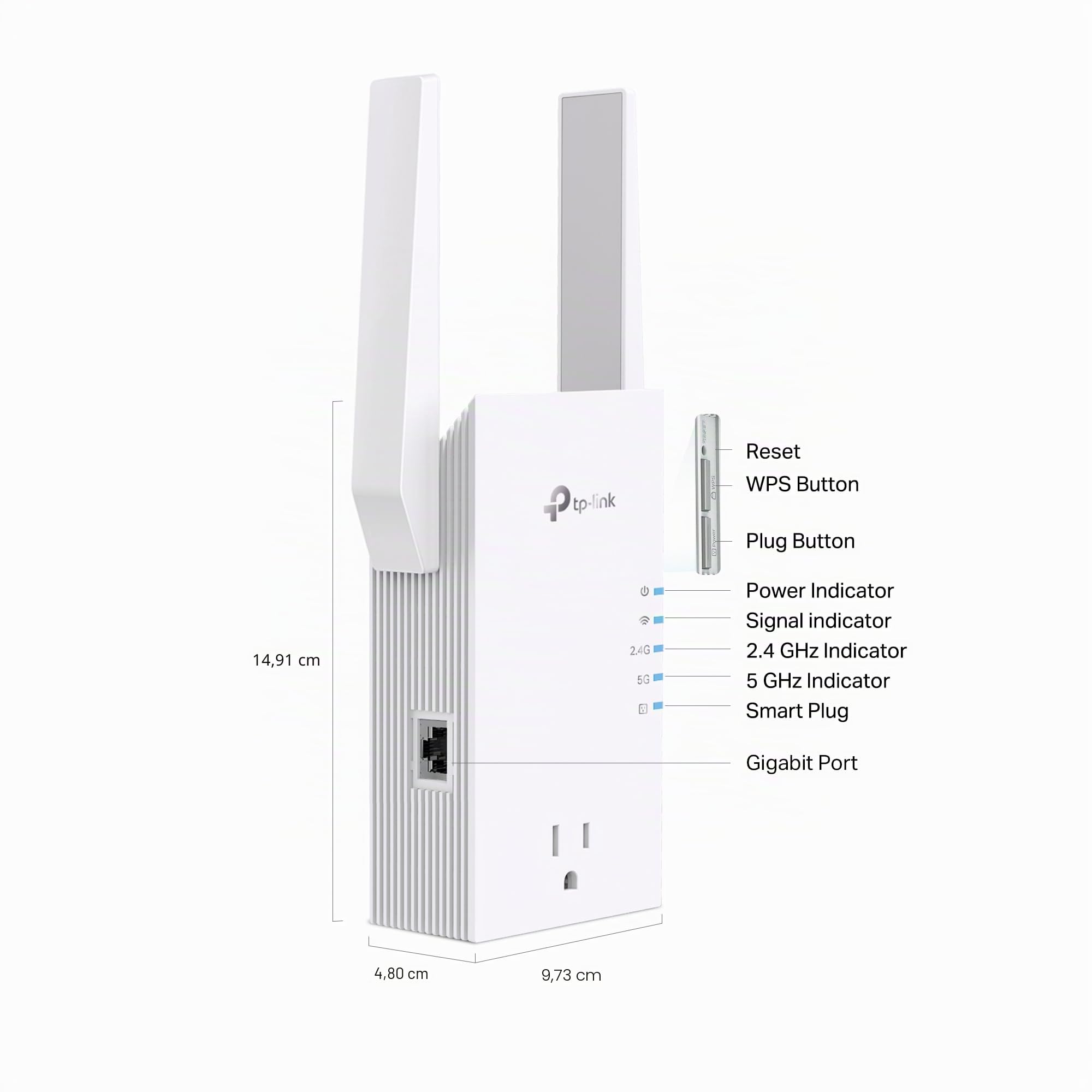 TP-Link RE765X AX3000 WiFi 6 Range Extender w/Smart Plug Integrated Passthrough | Ripetitore wireless dual-band con porta Ethernet | Fino a 2400 mq, 64 dispositivi | Compatibile EasyMesh |