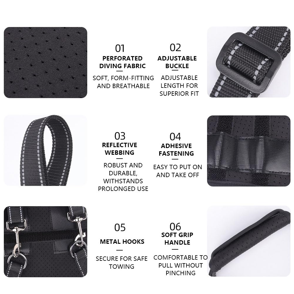 Silla De Ruedas para Perros con Arnés De Soporte Trasero, Resorte con Memoria, Ayuda para La Movilidad, Ajustable Y Reflectante, para Perros Mayores con Displasia De Cadera, Colour L