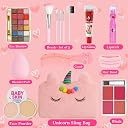 Makeup Kit for Girls & Teens – 20 PCS Safe & Washable Beauty Set with Unicorn Pink Bag – Non-Toxic Cosmetics for Ages 7–16 – Gift Set with Brushes, Lip Gloss, Blush & More - All in one Makeup Kit gallery image