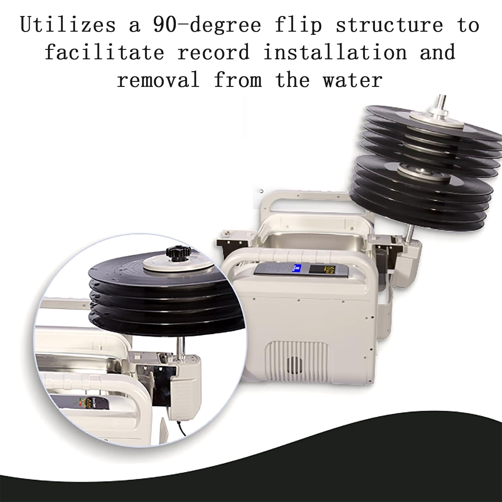 Limpiador Ultrasónico De Vinilos, Equipo De Limpieza De Discos De 35 KHz, con Temporizador De 1 a 30 Minutos Y 5 Ajustes De Temperatura, Tanque De Agua De Acero Inoxidable