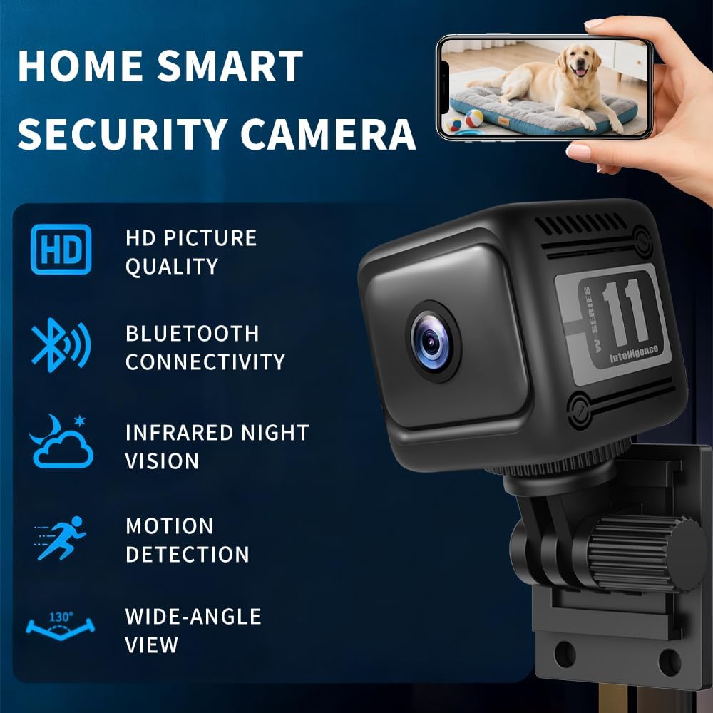 2-Pack Mini Wireless Battery Cameras, 1080p Indoor Cam, Works with or Without Wi-Fi, 6-Hour Battery, AI Motion Detection, Night Vision for Home, Office, Baby and Pet Monitoring, Black