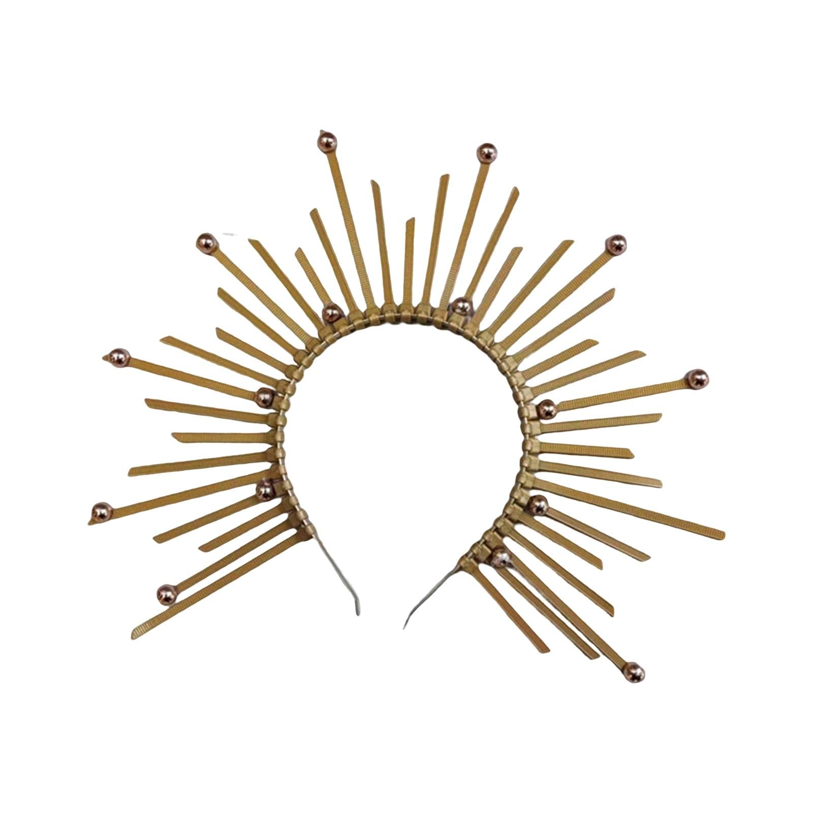 Enakshi Halo Crown Headpiece Goddess Headband for Bridal Wedding Stage Performance Round Ball (Hair Accessories) (B0C23T642Y) Amazon Price History, Amazon Price Tracker