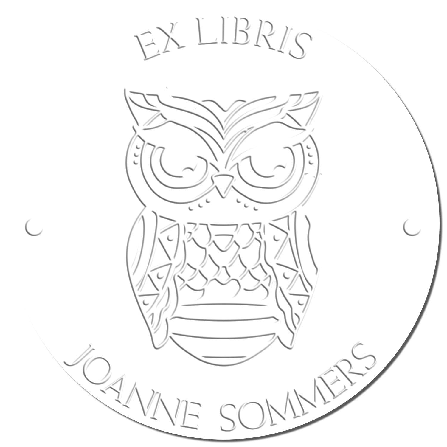 Customized Bookplate Embosser & Book Seal Press - Majestic Owl Design, Personalized Library Seal Press for Bibliophiles, 1-5/8 Round for Crisp Imprints - Ideal Gift for Book Lovers