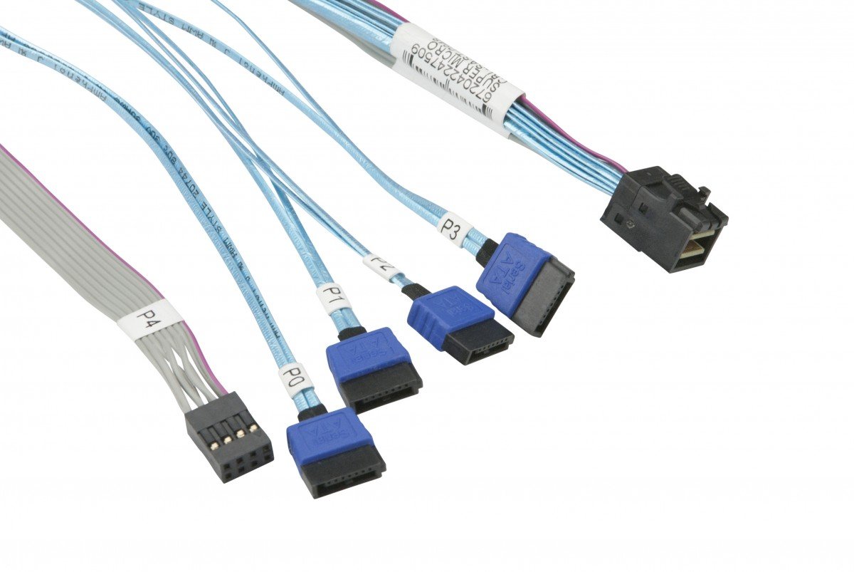 Supermicro 197200 Cable Cbl-sast-0948 Int Mini Sas Hd To 4 Sata 60cm S With 60cm Sb Brown Box