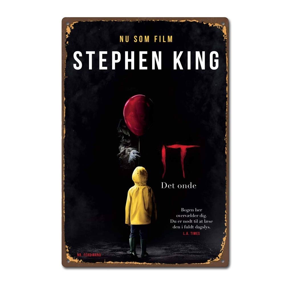Yelacecca Tin Sign A96103 Metal Tin Sign 8X12 Inches Stephen King It 2017 Horror Film Movie Vintage Retro Tin Sign
