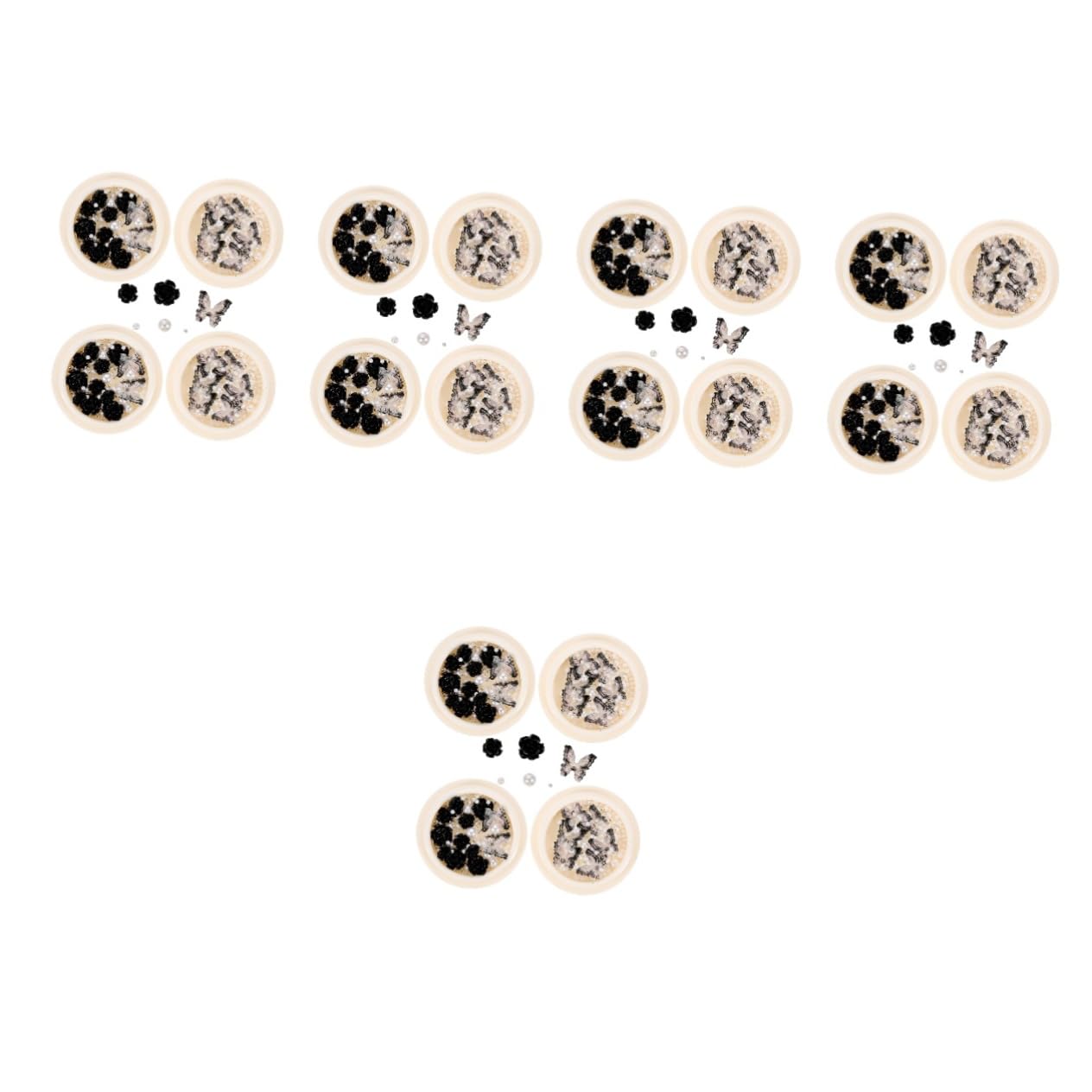 WOONEKY 20 Cajas Diamante De Uñas Oscuro Encantos De Uñas Decoraciones De Uñas Para Nail Art Accesorio De Bricolaje De Arte De Uñas Adornos De Del Arte De Uñas Clavos Resina