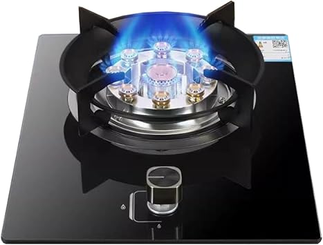 Commercial Gas Stock Pot Range, 9 Chamber Copper Fire Protection Cover and Windproof Energy Collecting Function, Seafood Voile for Home Brewing NG