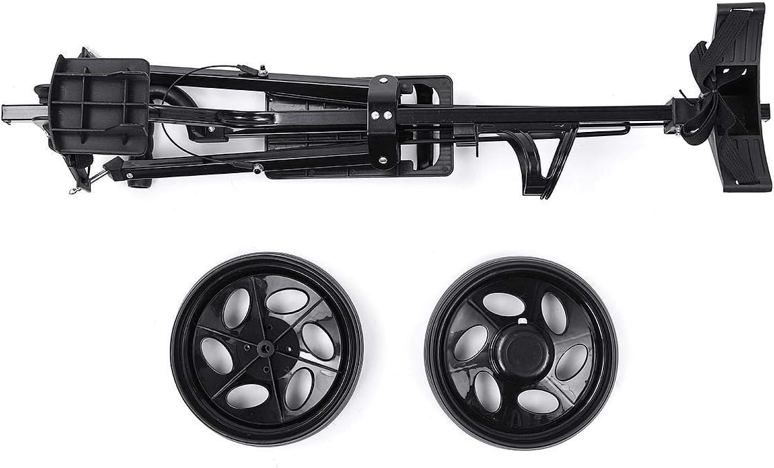 Golf Push Cart Golf Trolley Cart Iron Black Adjustable 2 Wheels Golf Caddy Aluminium Alloy Foldable Trolley with Brake