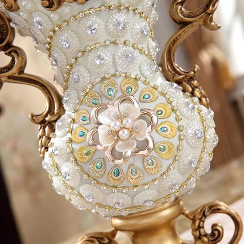 Miniatura 4 de Jarrones de flores grandes elegantes para mesa de cocina, comedor, sala de estar, decoración del hogar, flores europeas retro altas de resina