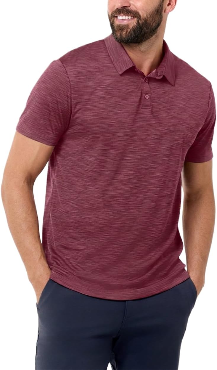 INTO THE AM Dri Fit Polo Shirts for Men S - 4XL Moisture Wicking Golf Polos Athletic Performance Mens Polo Shirts