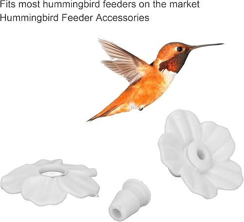 Miniatura 8 de Comederos de colibríes de repuesto, 30 juegos de flores de comedero para colibríes, multicolor, reemplazables, comedero para colibríes, accesorios