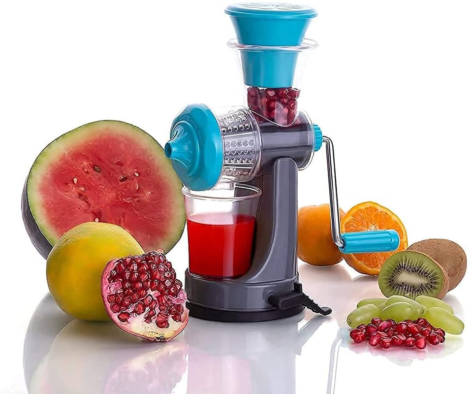 DEVCOMM Mini Plastic juicer lastic Mini Hand juicer Fruit and Vegetable Manual Vacuum Locking System Travel juicer Making Machine - Multicolor