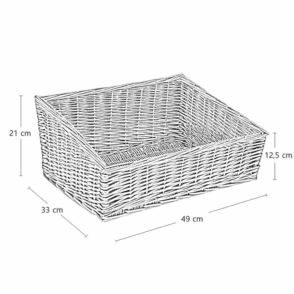 okAffareFatto di Zimbardi Costanza Panier présentoir à pain rectangulaire en osier 49 x 33 h 21 cm