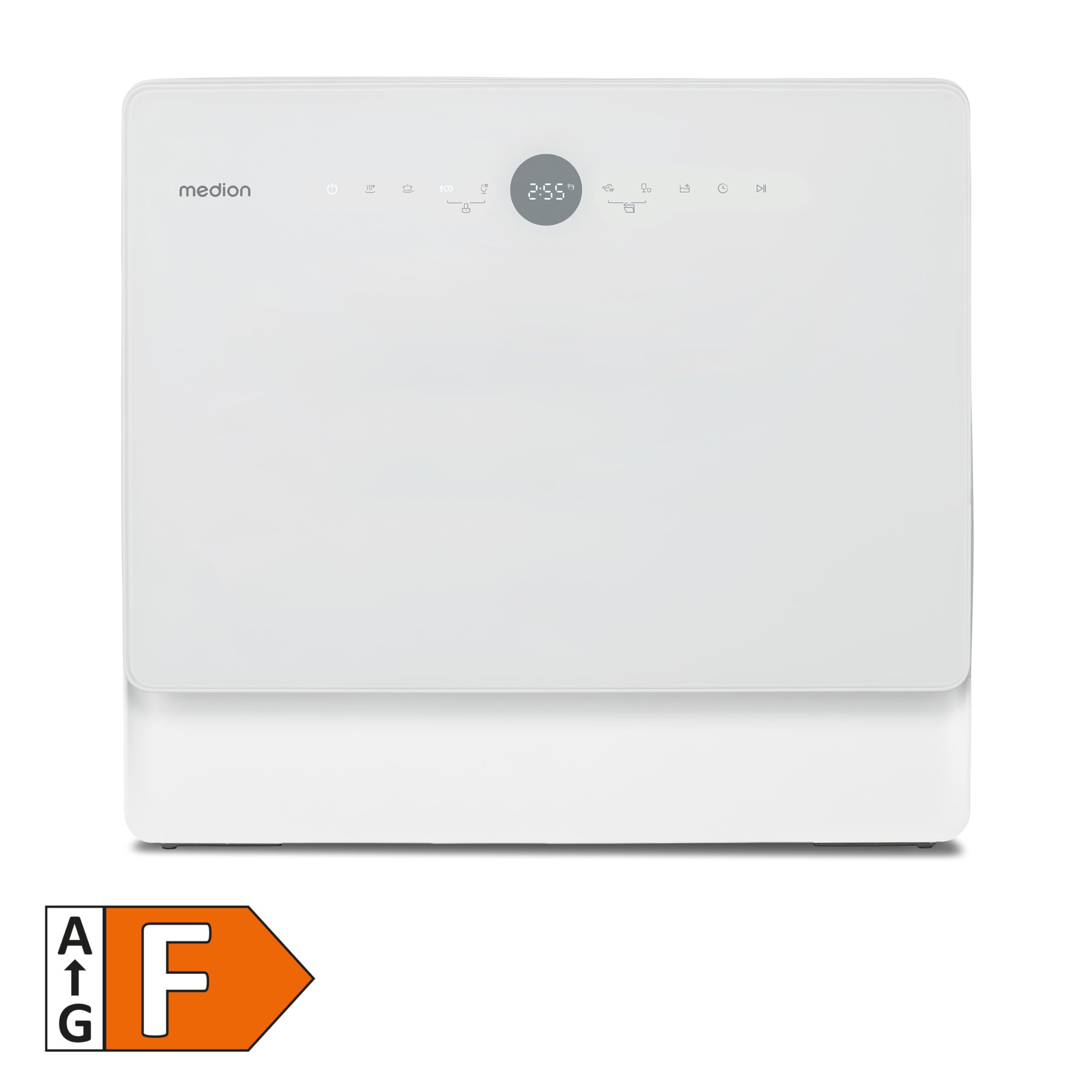 MEDION Mini lave-vaisselle DWT50 (lave-vaisselle de table, lave-vaisselle, 5 couverts, fonctionne avec/sans raccordement à l'eau, fonction seau, 35 cm de profondeur, 7 programmes de nettoyage, MD 3777