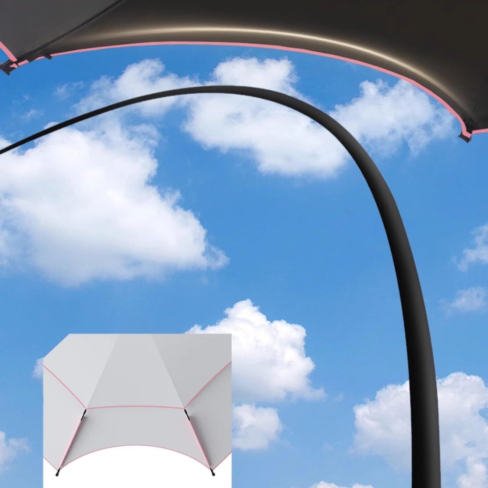 Parasol wędkarski, parasol przeciwsłoneczny na zewnątrz, korba i solidne żebra z kotwicą piaskową torba transportowa parasol stołowy, odporny na wiatr, trwały