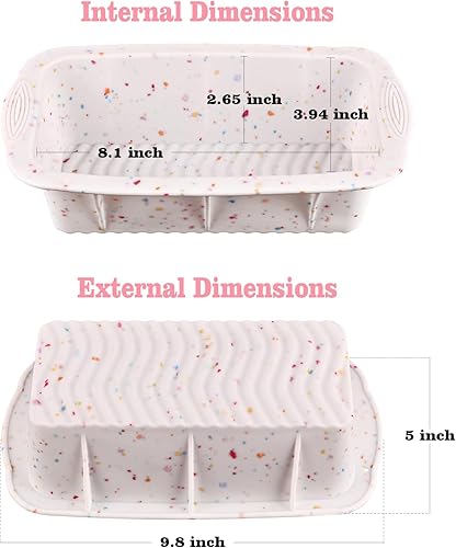 Miniatura 3 de Sakolla Paquete de 2 moldes de silicona para pan, antiadherentes, de fácil liberación, molde rectangular de silicona para hornear pasteles, pastel
