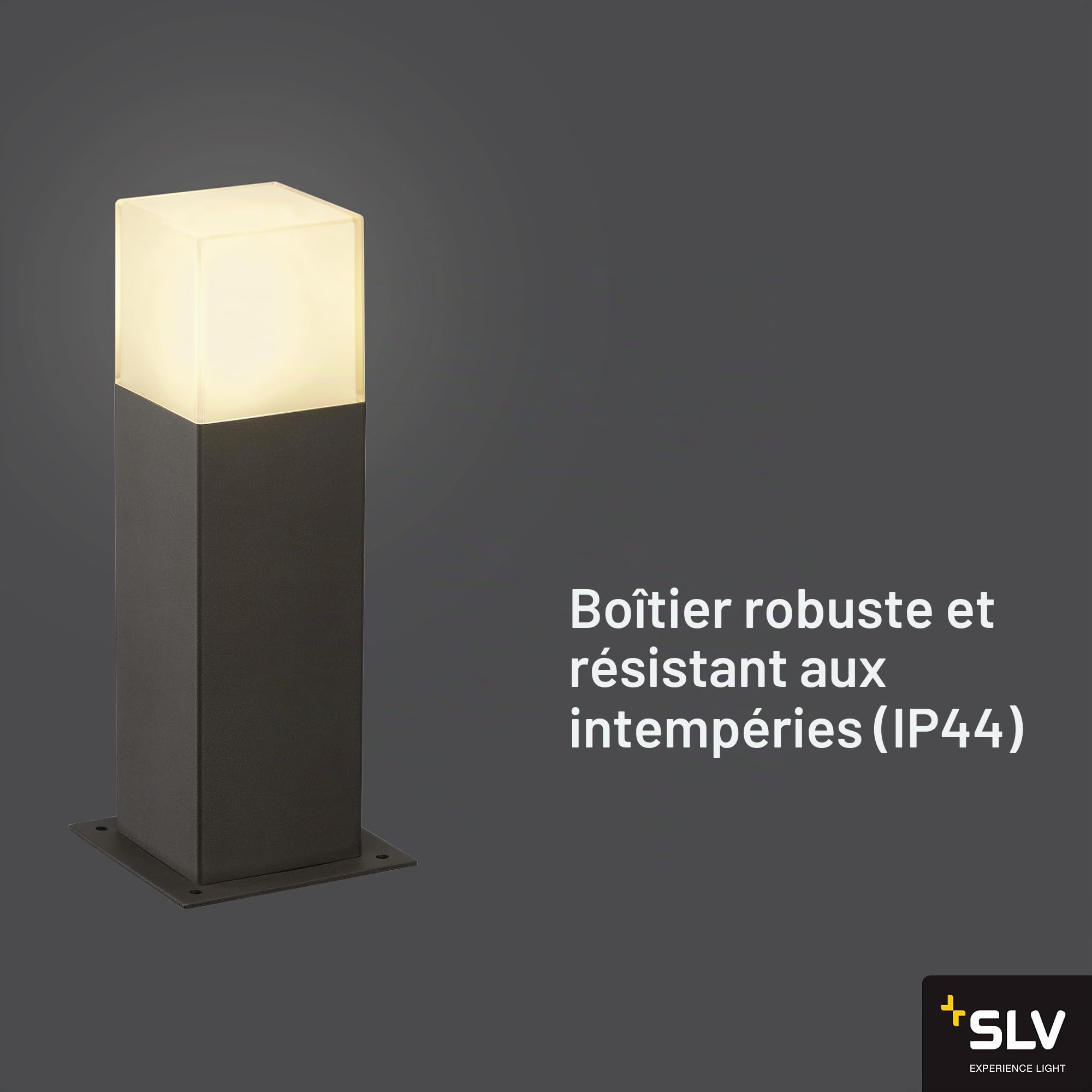 SLV Borne extérieure Grafit 30/Éclairage d'extérieur pour Les allées, Murs, entrées, Lampe de Jardin extérieur LED/E27 IP44 11W Anthracite 231215