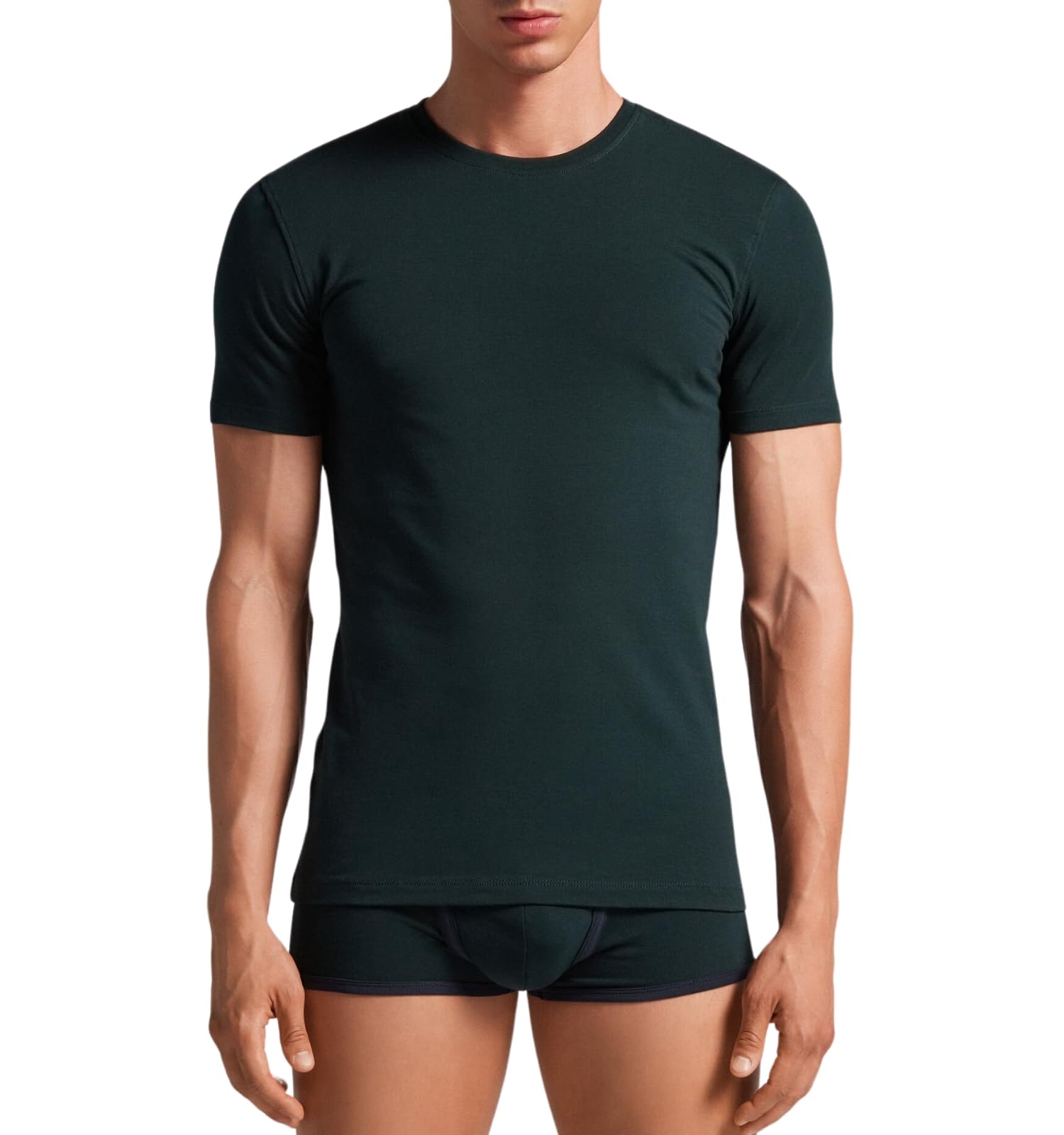 Irge - Maillot de bain pour homme - Sous-veste col rond en coton bi-élastique, 90 % coton, 10 % élasthanne, différentes couleurs IRMU07